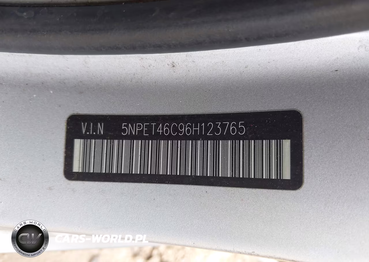 2006 Hyundai Sonata Gl VIN:5NPET46C96H123765 - 9