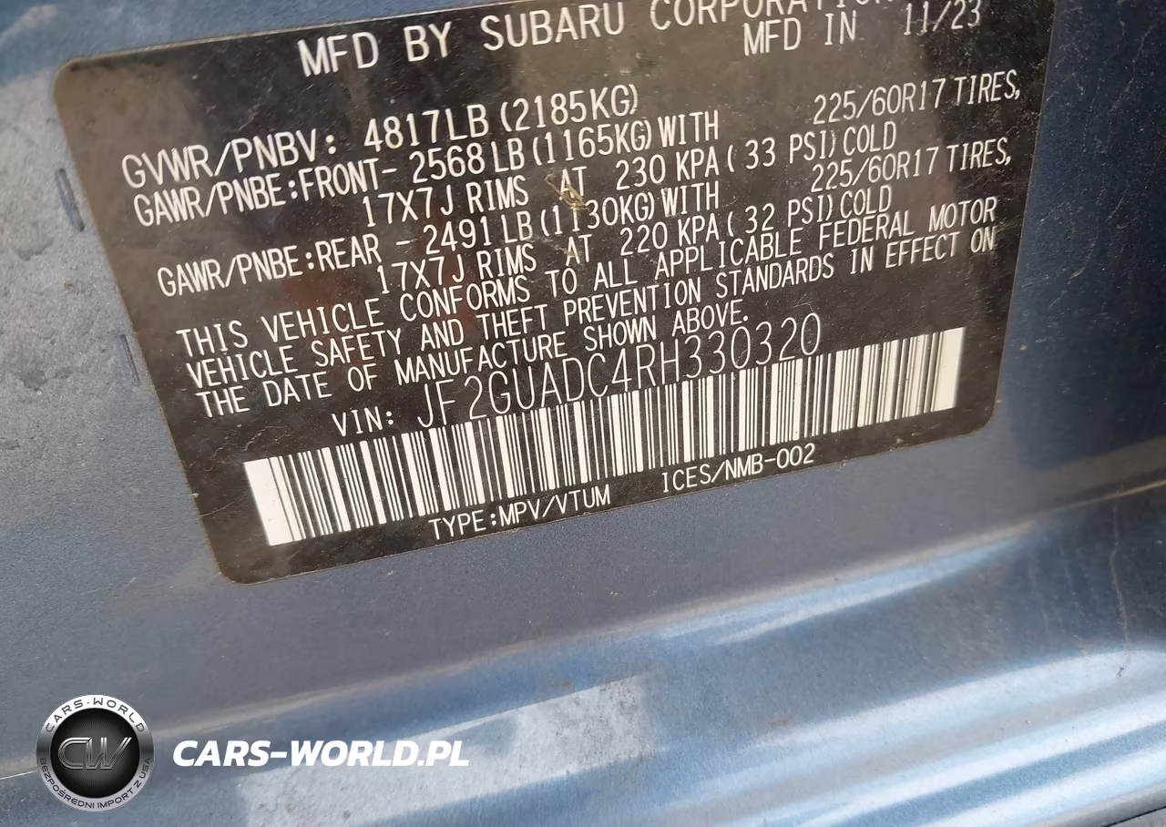 2024 Subaru Crosstrek Premium VIN:JF2GUADC4RH330320 - 9