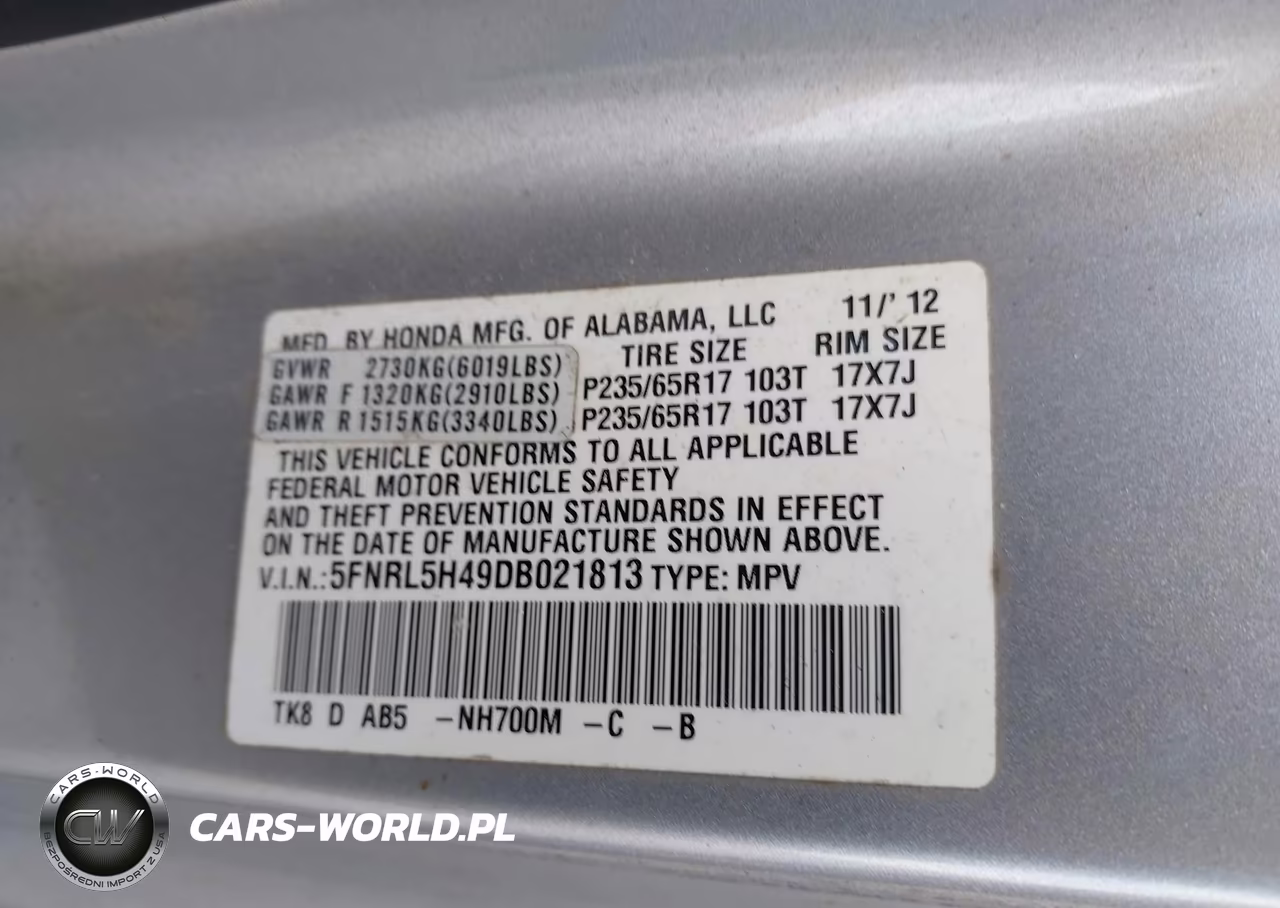 2013 Honda Odyssey Ex VIN:5FNRL5H49DB021813 - 9