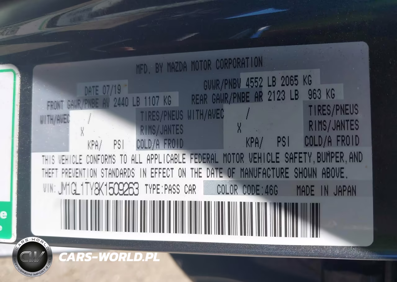 2019 Mazda Mazda6 Grand Touring VIN:JM1GL1TY8K1509263 - 9