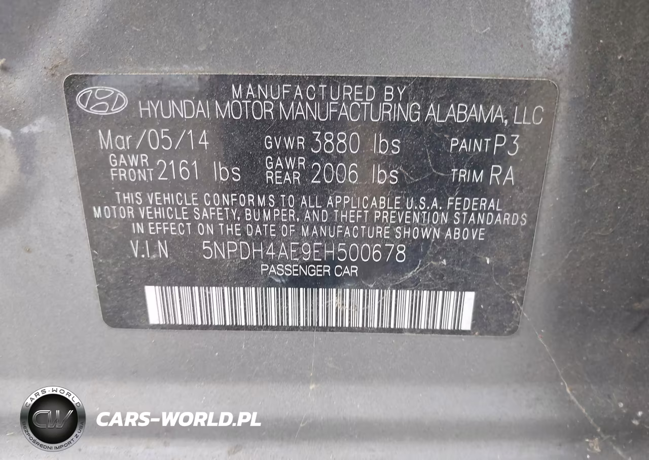 2014 Hyundai Elantra Se VIN:5NPDH4AE9EH500678 - 9