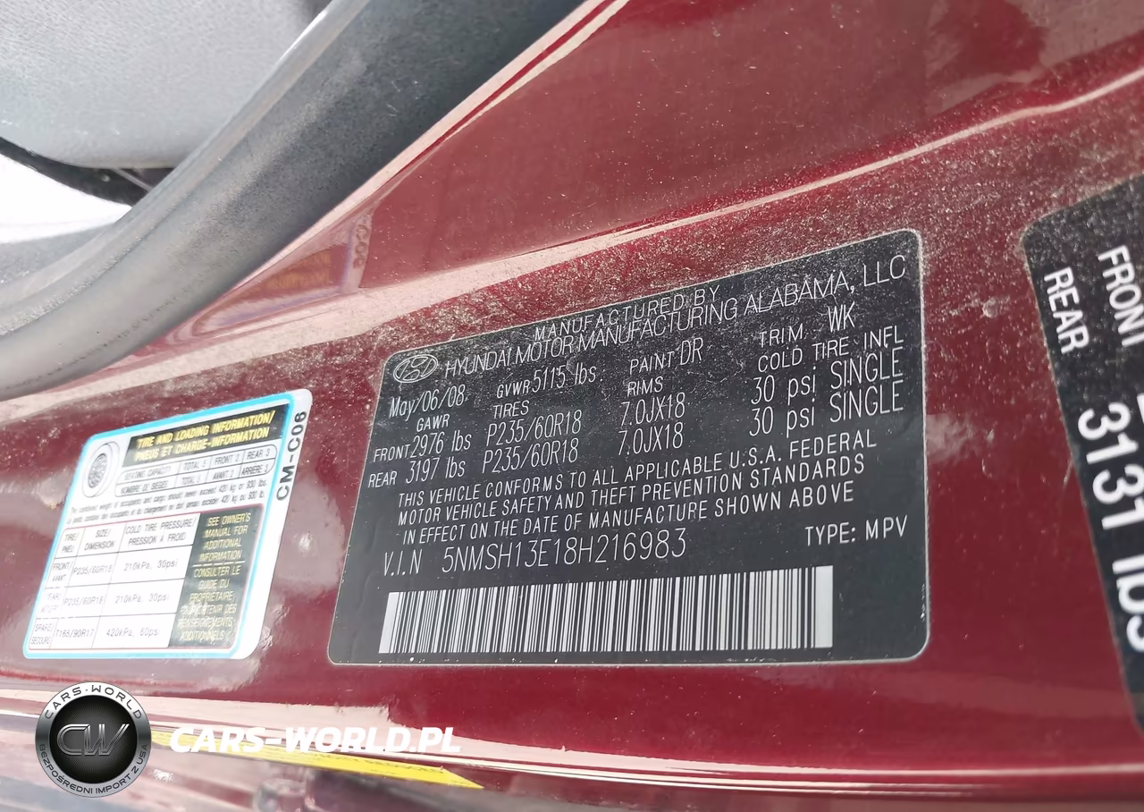 2008 Hyundai Santa Fe Limited-Se VIN:5NMSH13E18H216983 - 9