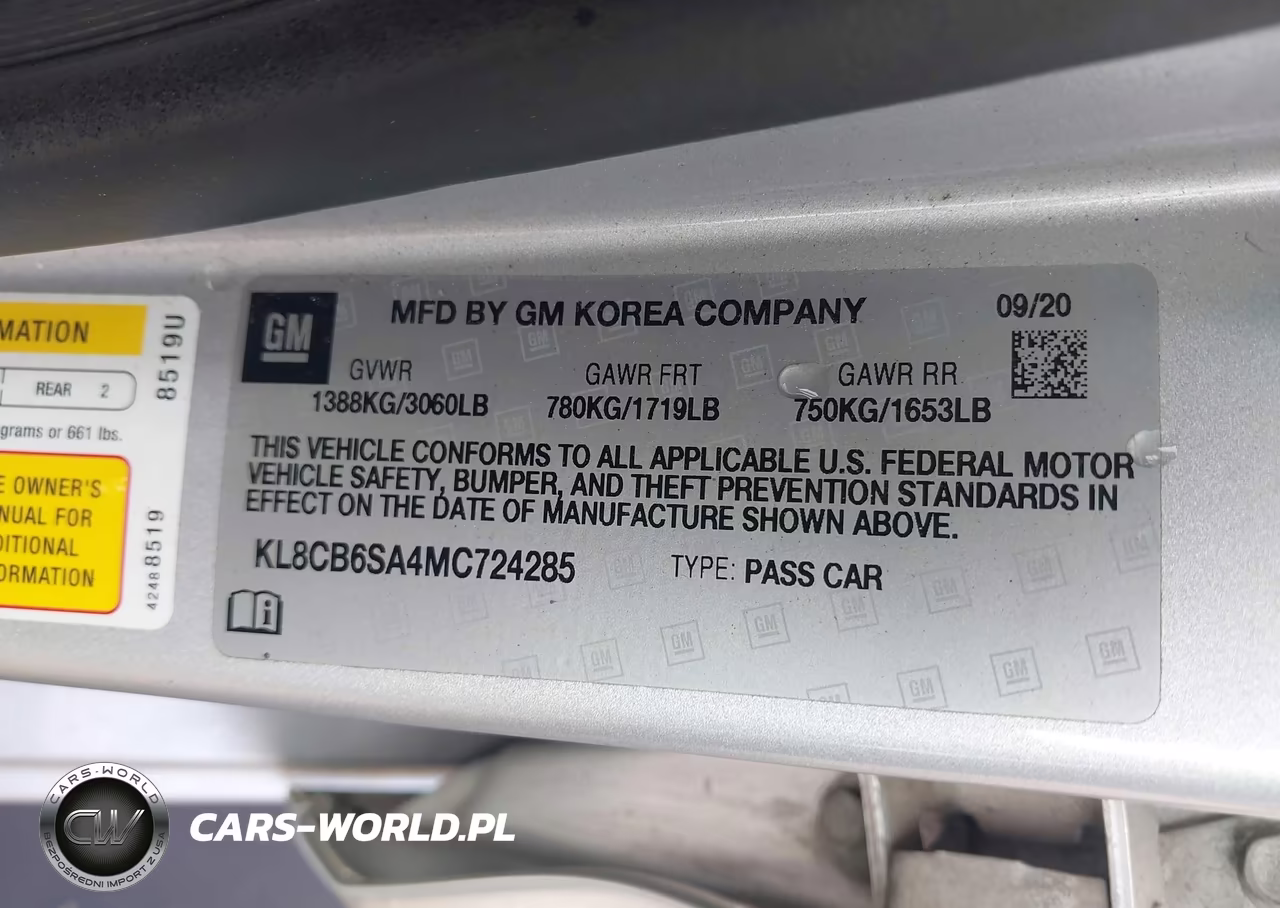 2021 Chevrolet Spark Fwd Ls Automatic VIN:KL8CB6SA4MC724285 - 9