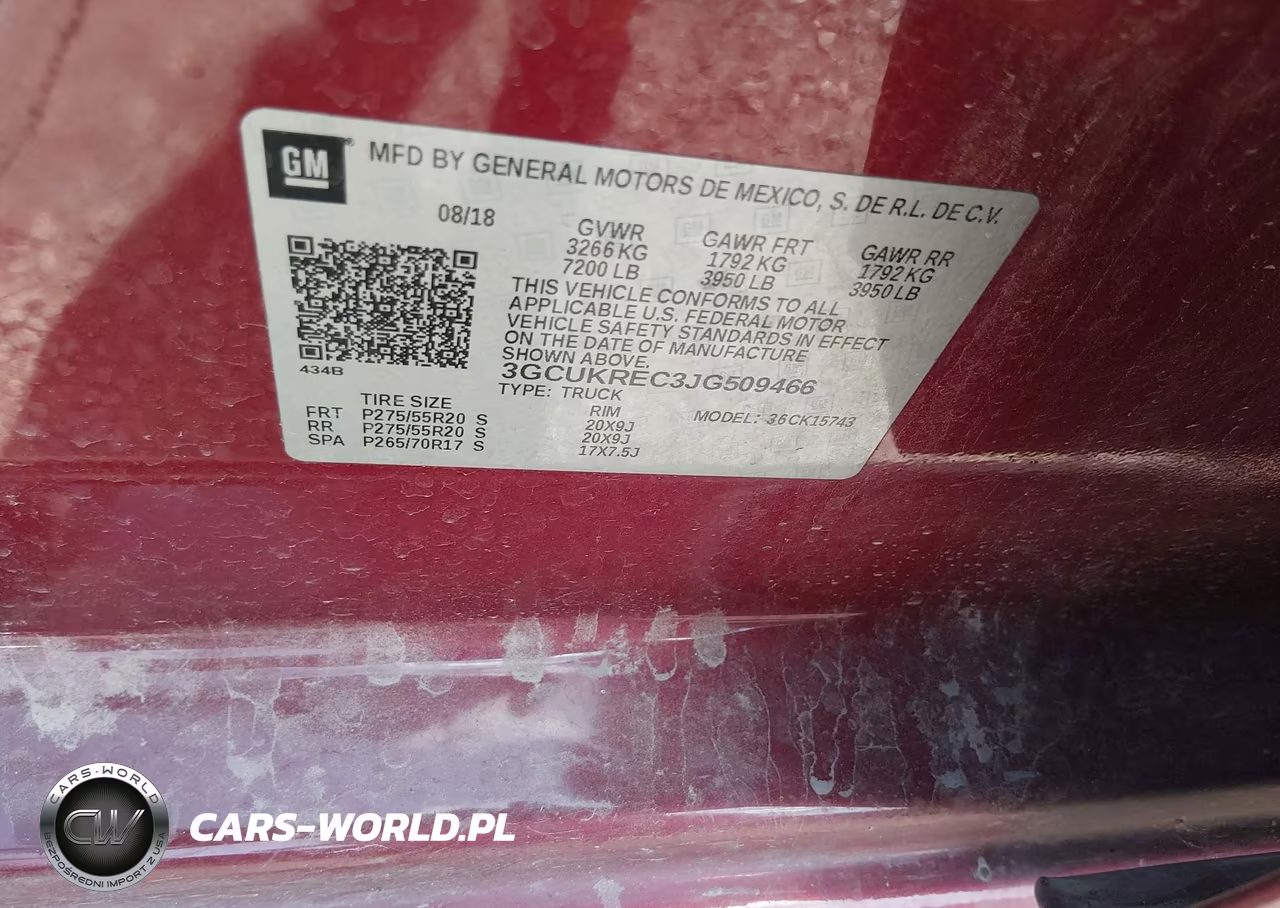 2018 Chevrolet Silverado 1500 2Lt VIN:3GCUKREC3JG509466 - 9