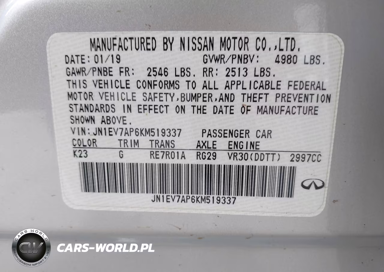 2019 Infiniti Q50 3.0T Luxe VIN:JN1EV7AP6KM519337 - 9