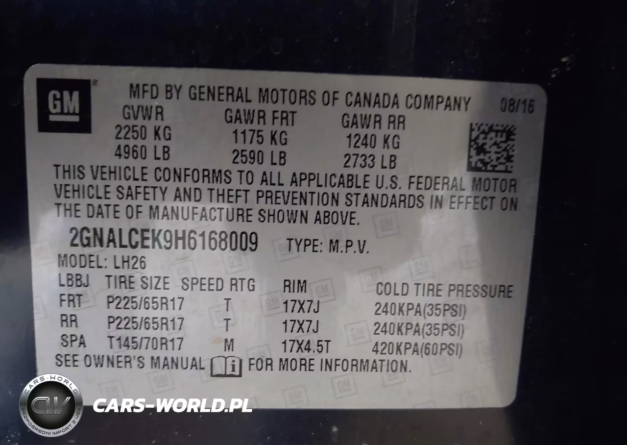 2017 Chevrolet Equinox Lt VIN:2GNALCEK9H6168009 - 9