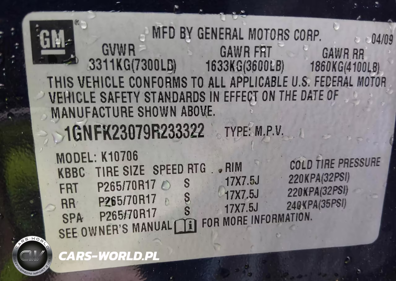 2009 Chevrolet Tahoe Lt2 VIN:1GNFK23079R233322 - 9