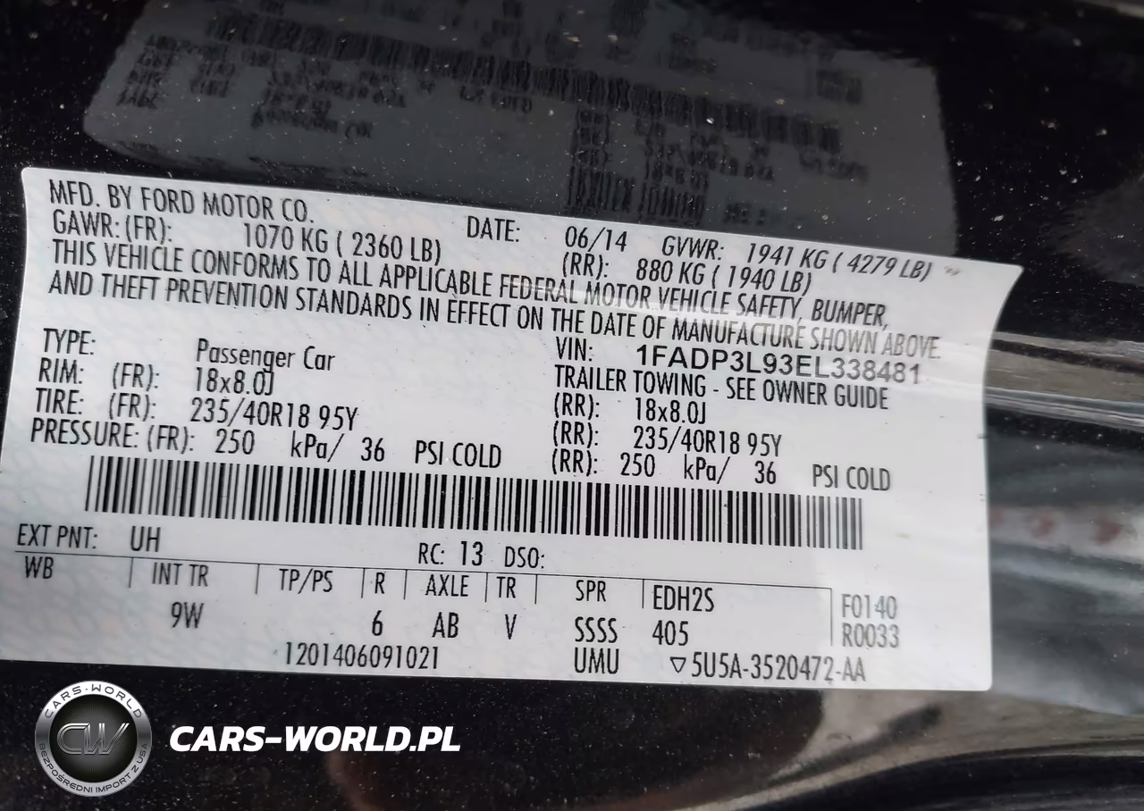 2014 Ford Focus St VIN:1FADP3L93EL338481 - 9
