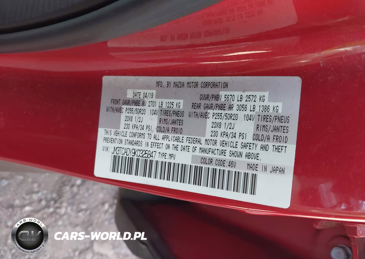 2019 Mazda Cx-9 Grand Touring VIN:JM3TCADY9K0325847 - 9
