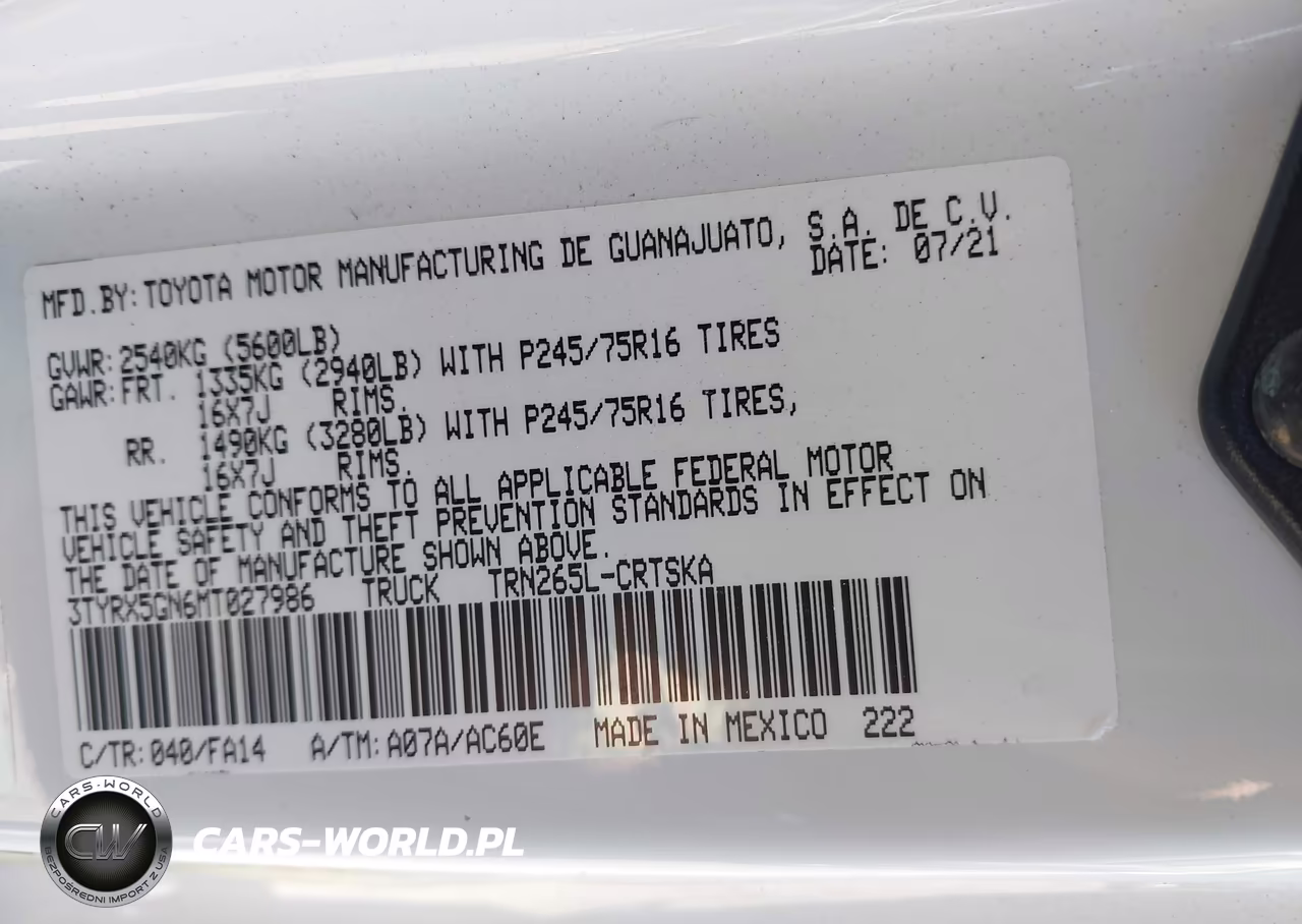 2021 Toyota Tacoma Sr VIN:3TYRX5GN6MT027986 - 9