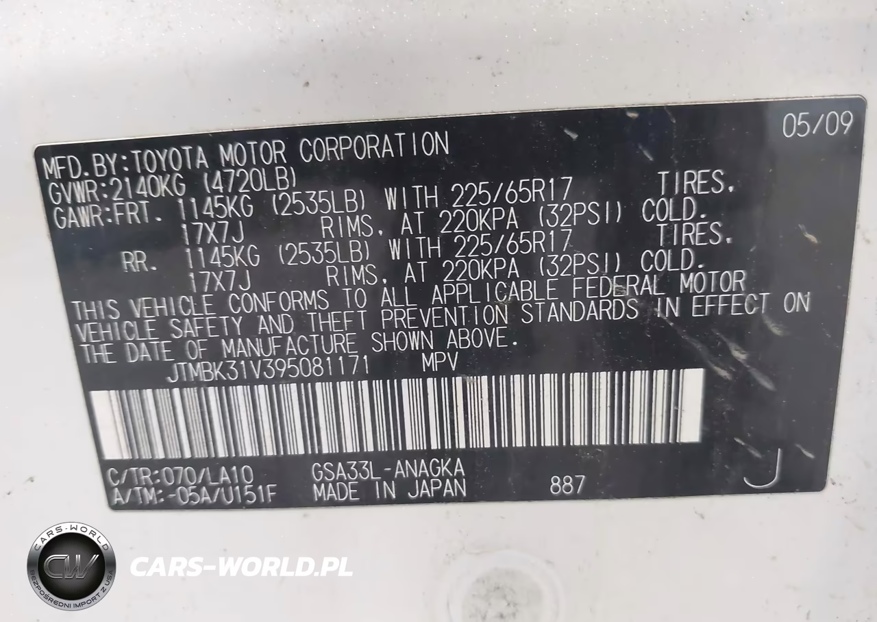 2009 Toyota Rav4 Limited V6 VIN:JTMBK31V395081171 - 9