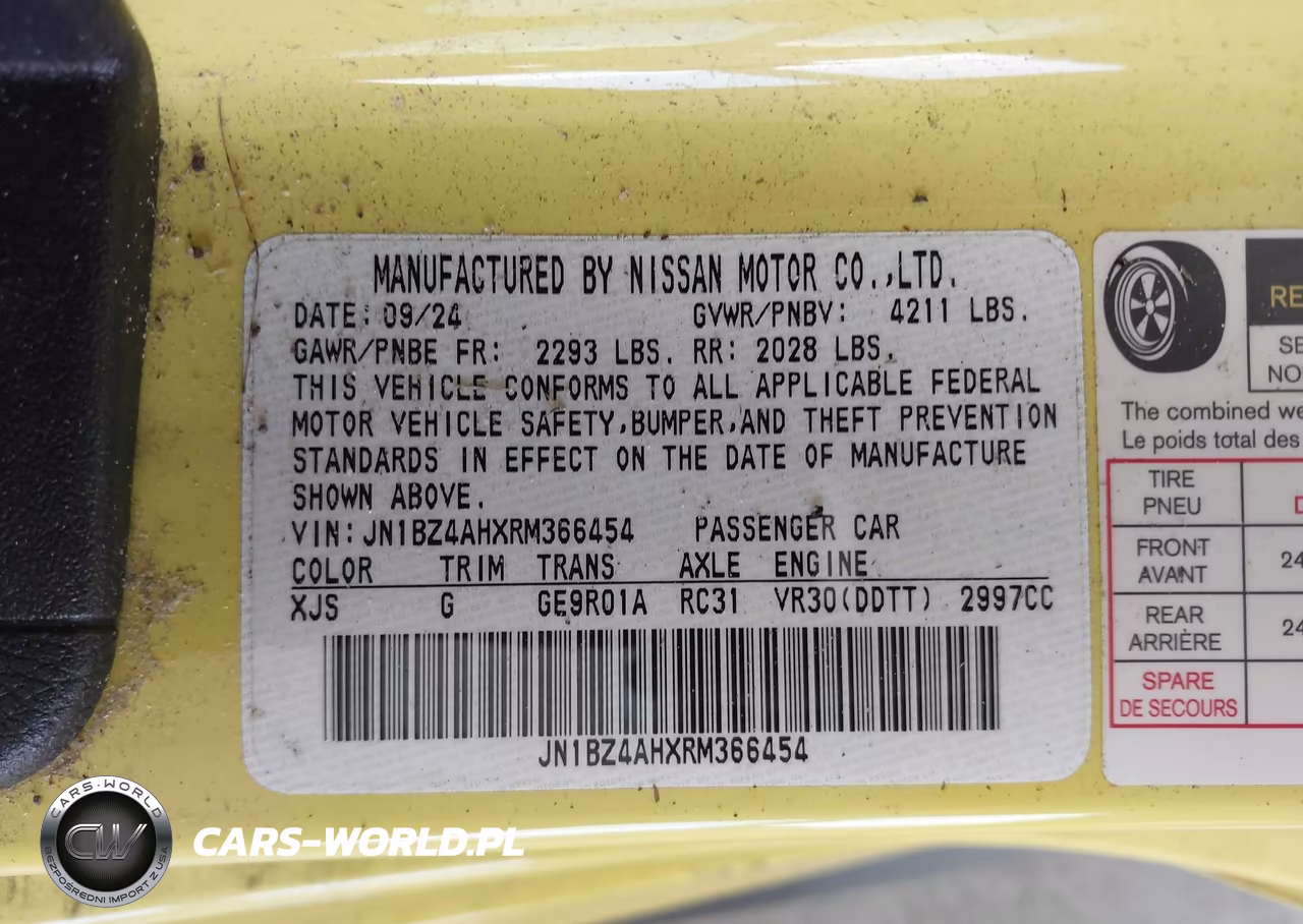 2024 Nissan Z Sport Auto VIN:JN1BZ4AHXRM366454 - 9