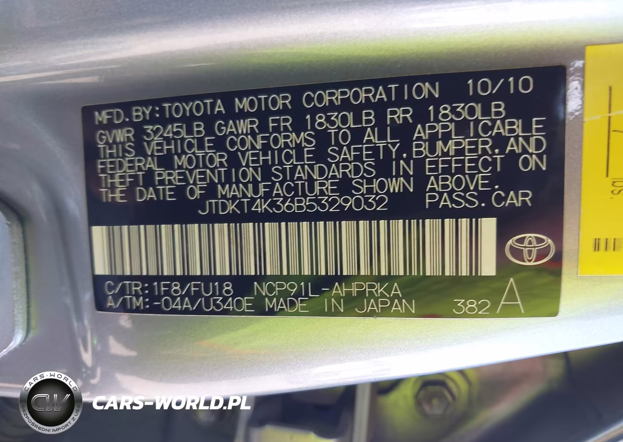 2011 Toyota Yaris VIN:JTDKT4K36B5329032 - 9