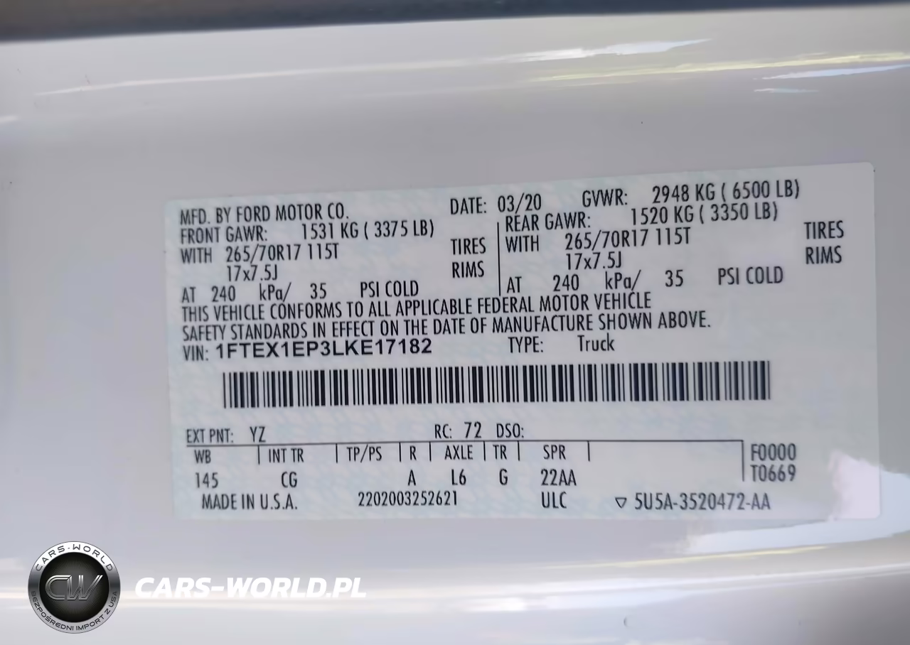 2020 Ford F-150 Xl VIN:1FTEX1EP3LKE17182 - 9