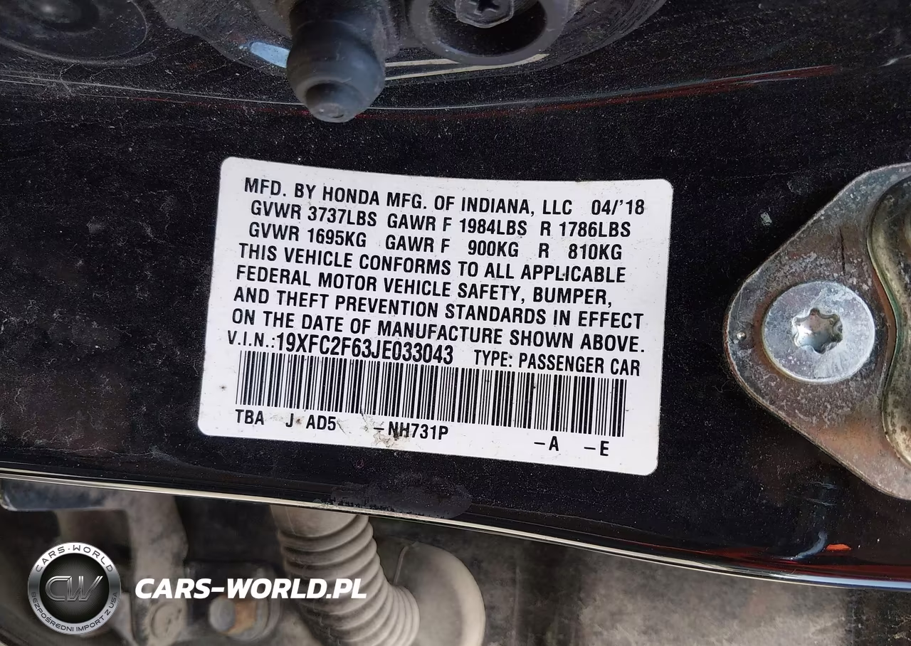 2018 Honda Civic Lx VIN:19XFC2F63JE033043 - 9
