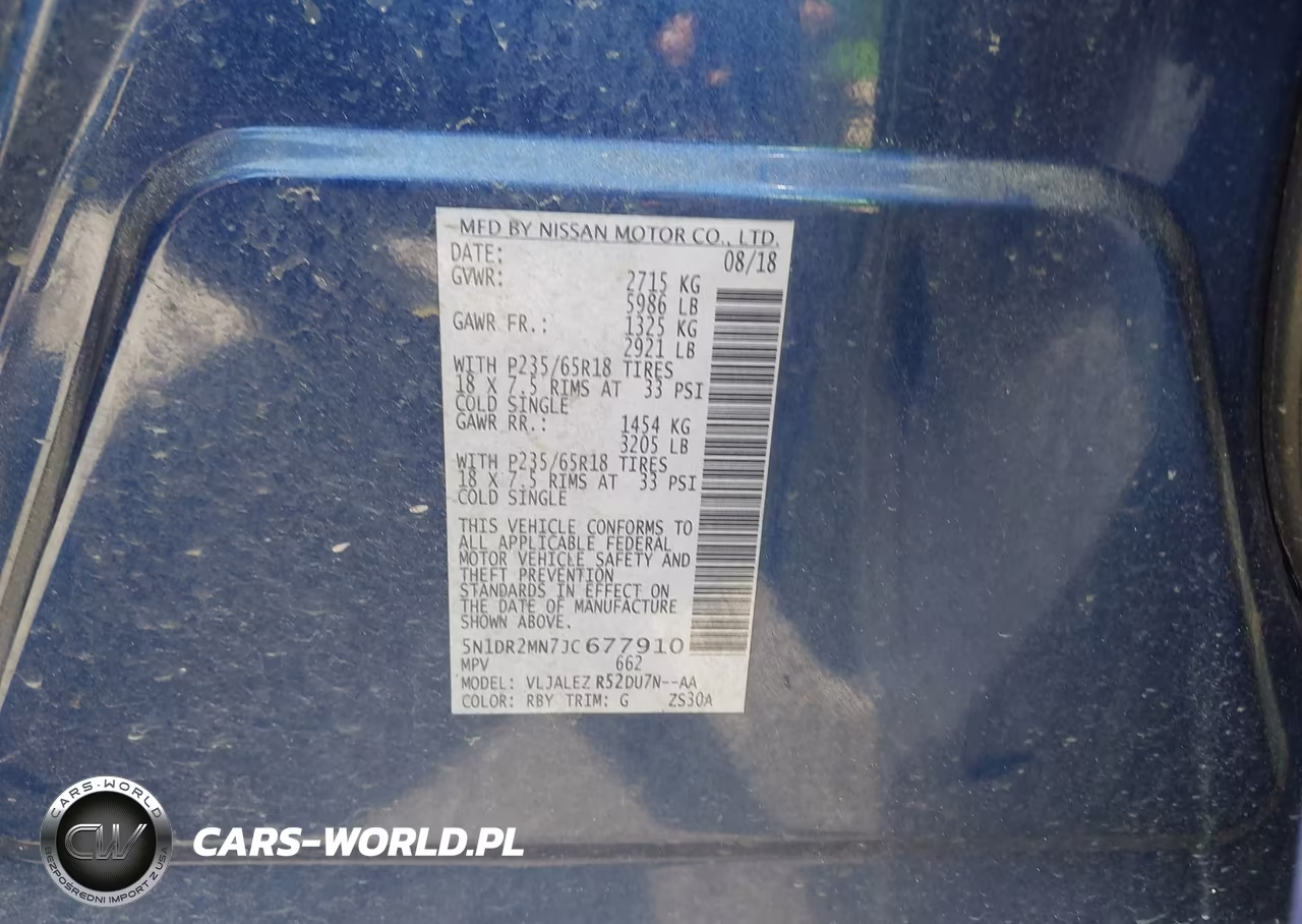 2018 Nissan Pathfinder Sv VIN:5N1DR2MN7JC677910 - 9