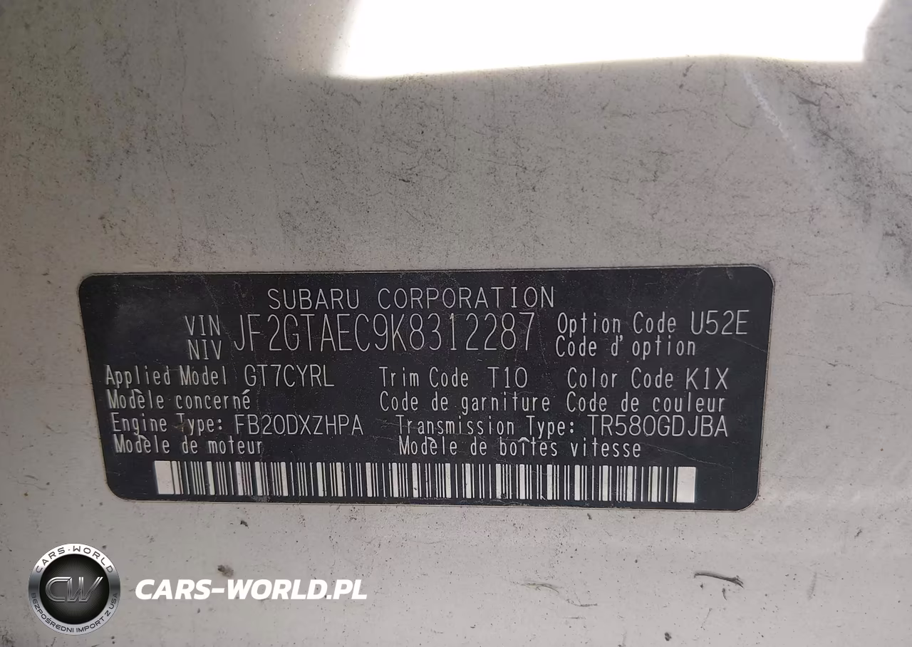 2019 Subaru Crosstrek 2.0I Premium VIN:JF2GTAEC9K8312287 - 9