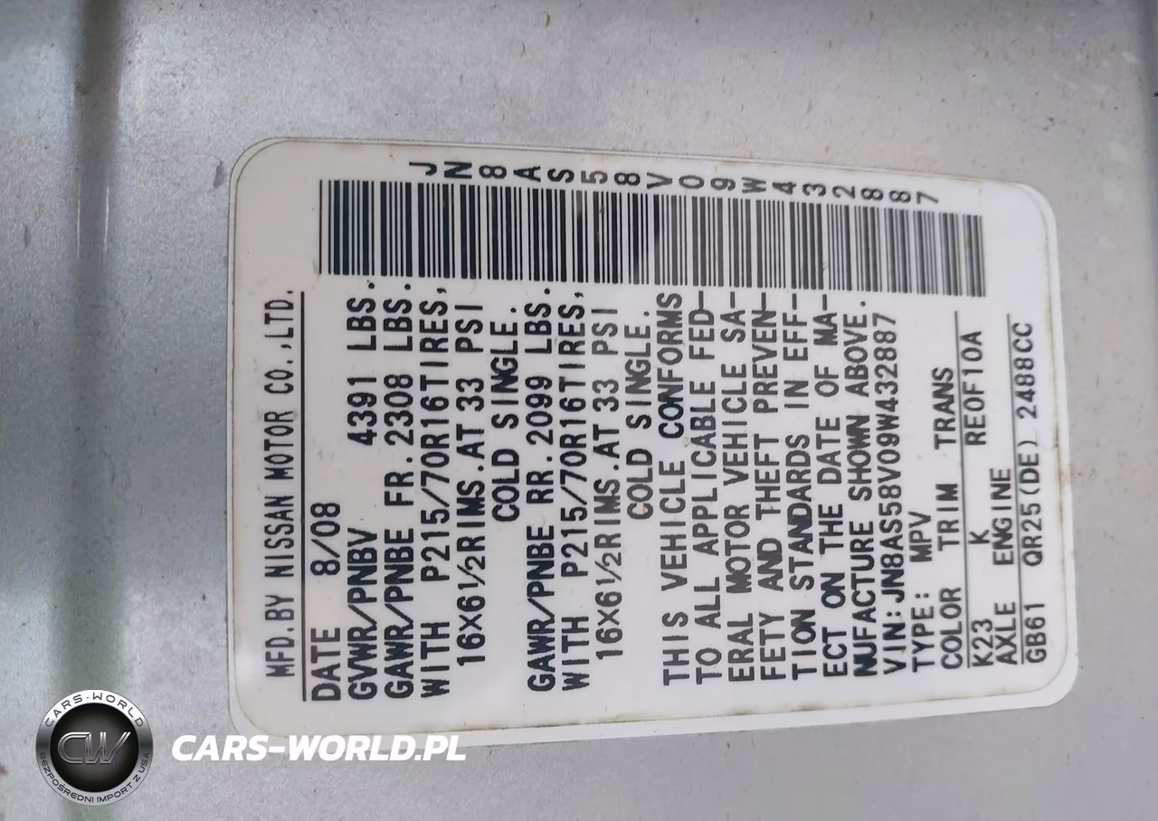 2009 Nissan Rogue S VIN:JN8AS58V09W432887 - 9
