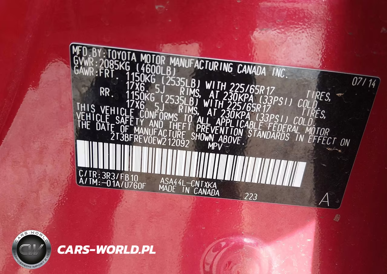 2014 Toyota Rav4 Le VIN:2T3BFREV0EW212092 - 9