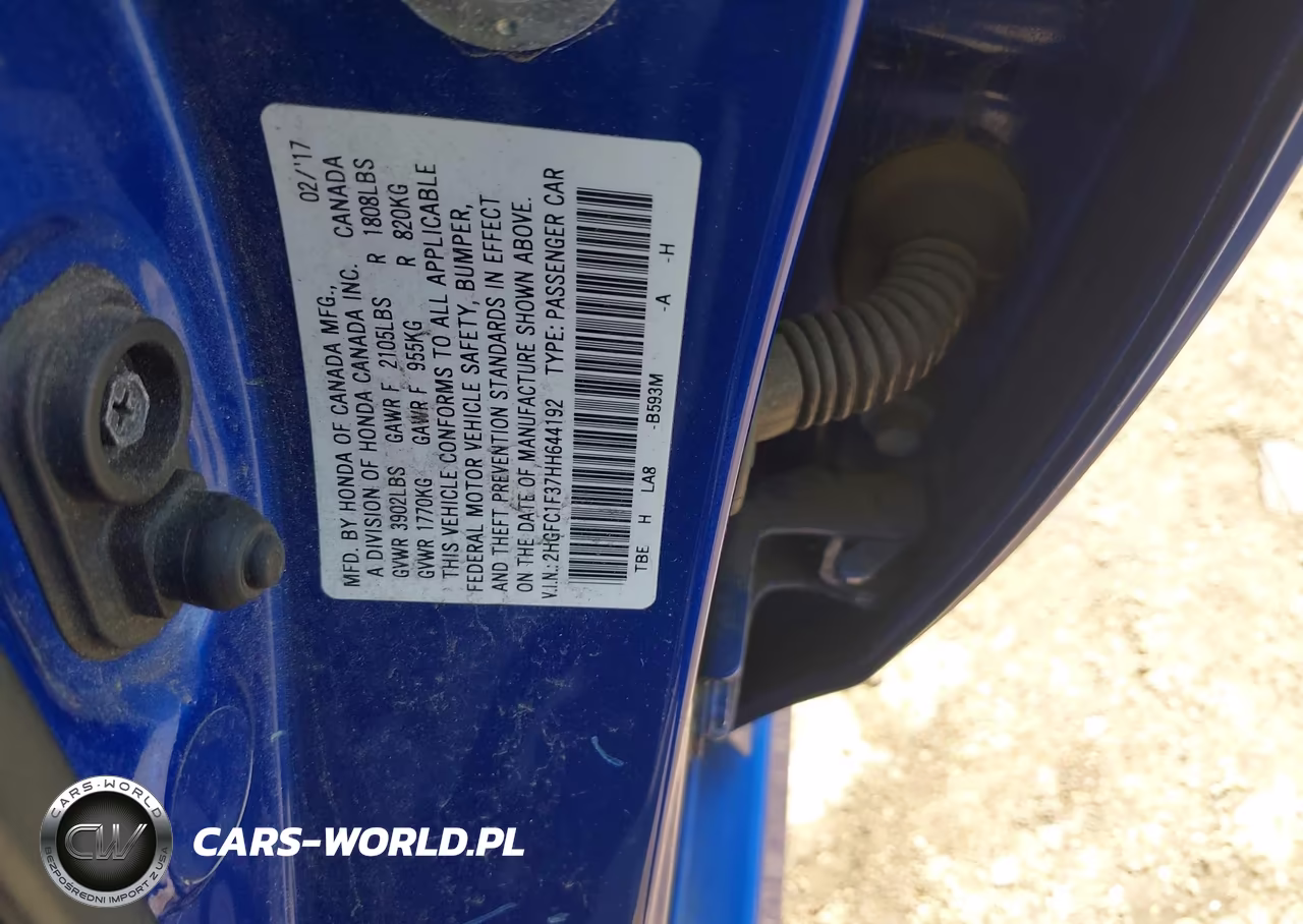 2017 Honda Civic Ex-T VIN:2HGFC1F37HH644192 - 9
