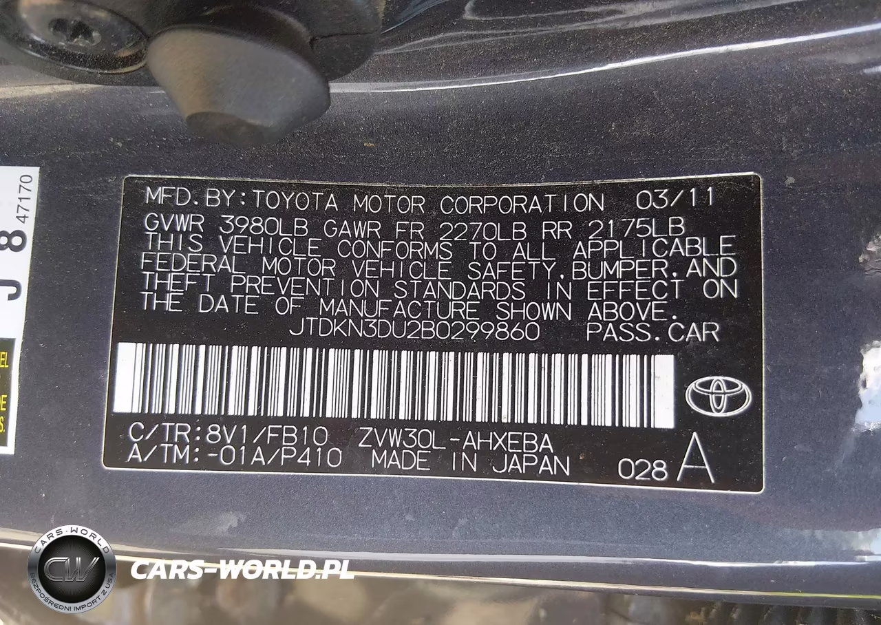 2011 Toyota Prius Three VIN:JTDKN3DU2B0299860 - 9