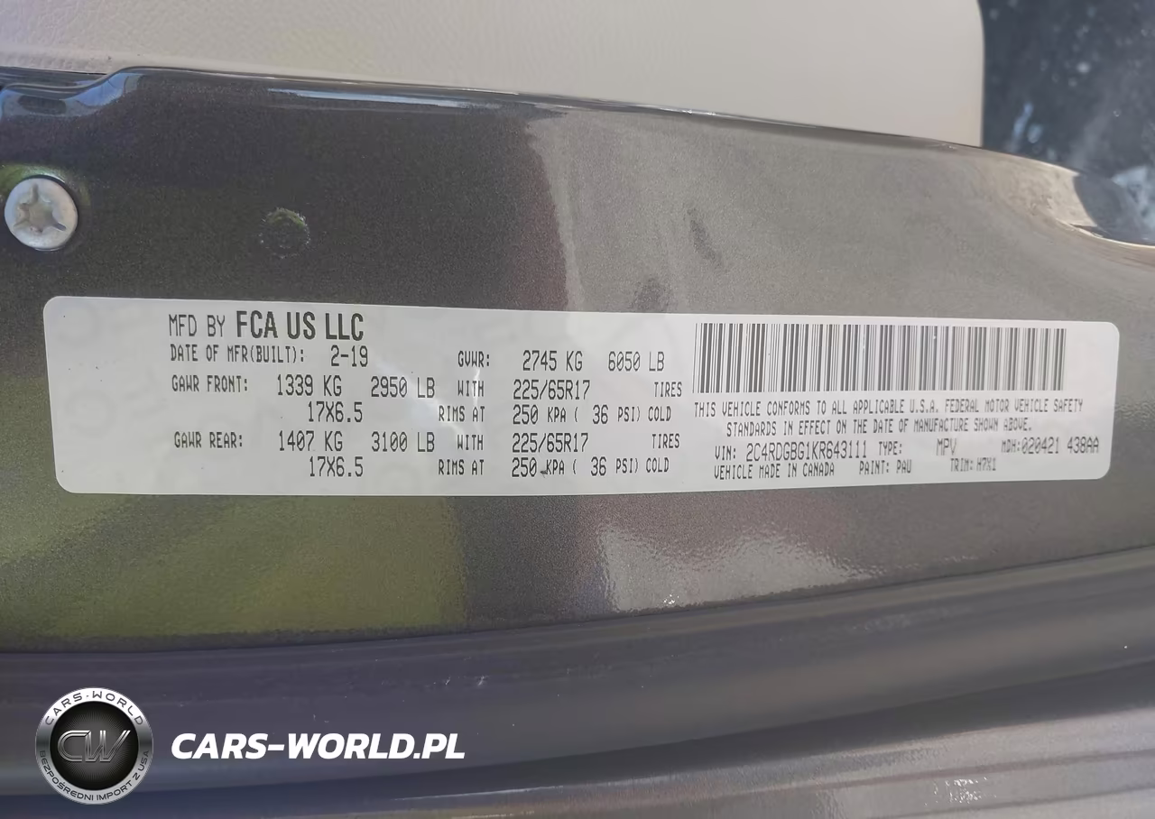 2019 Dodge Grand Caravan Se VIN:2C4RDGBG1KR643111 - 9