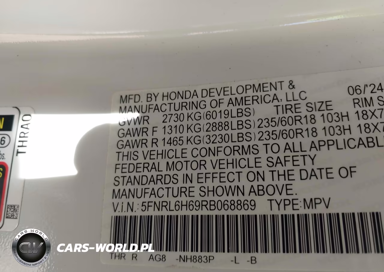 2024 Honda Odyssey Ex-L VIN:5FNRL6H69RB068869 - 9