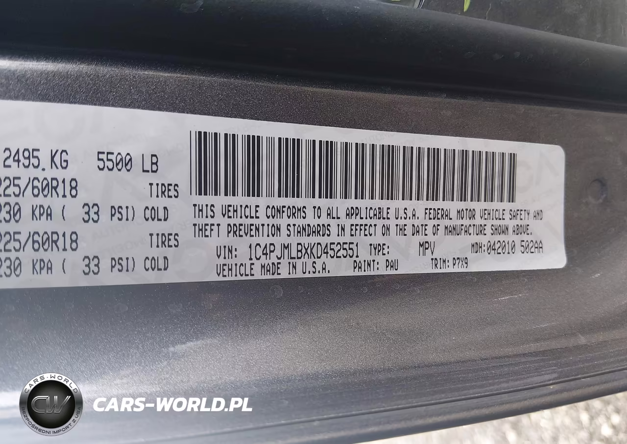 2019 Jeep Cherokee Altitude 4X4 VIN:1C4PJMLBXKD452551 - 9