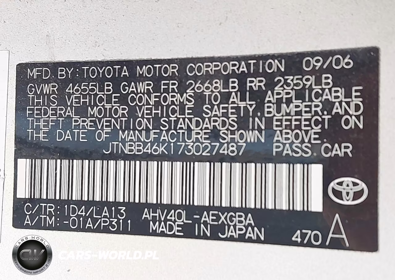 2007 Toyota Camry Hybrid VIN:JTNBB46K173027487 - 9