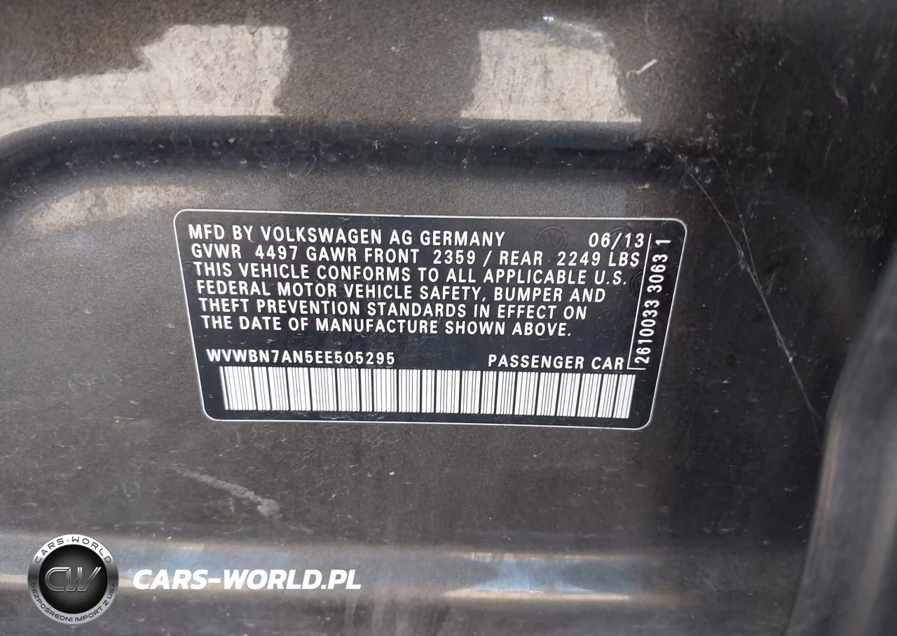 2014 Volkswagen Cc 2.0T Sport VIN:WVWBN7AN5EE505295 - 9