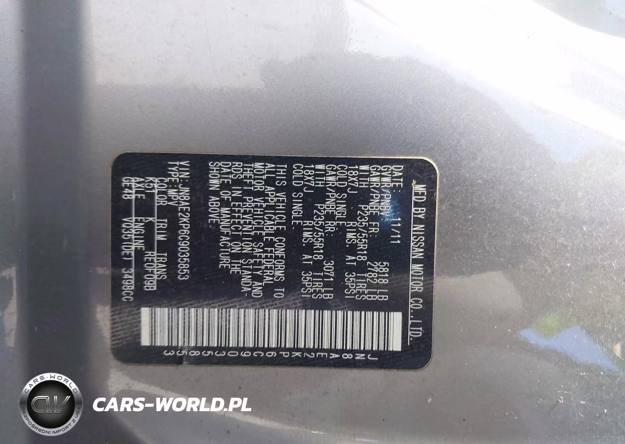 2012 Nissan Quest Le VIN:JN8AE2KP6C9035853 - 9