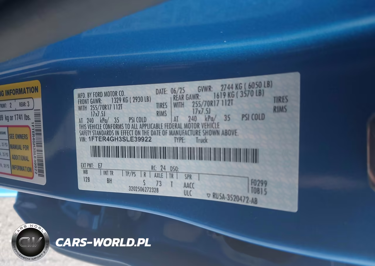 2025 Ford Ranger Xlt VIN:1FTER4GH3SLE39922 - 9