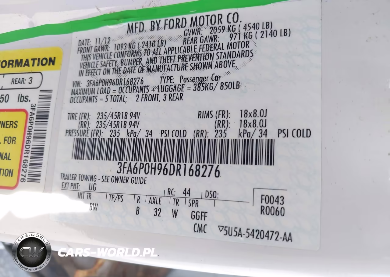 2013 Ford Fusion Se VIN:3FA6P0H96DR168276 - 9