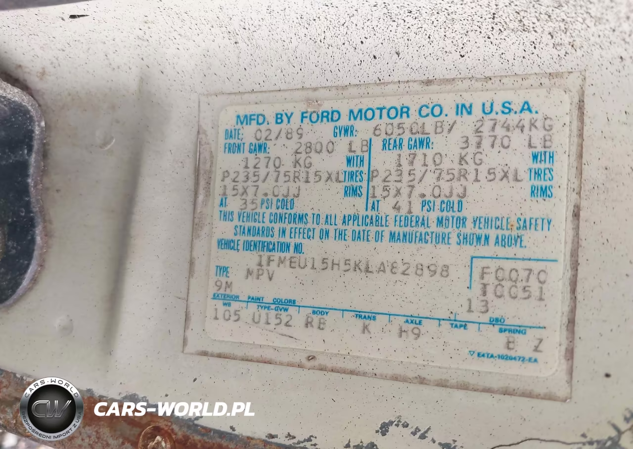 1989 Ford Bronco U100 VIN:1FMEU15H5KLA82898 - 9
