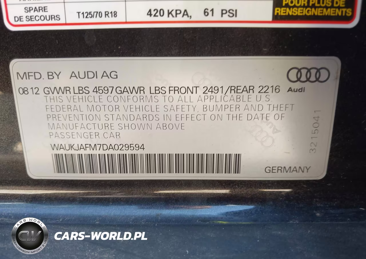 2013 Audi A3 2.0 Tdi Premium VIN:WAUKJAFM7DA029594 - 9