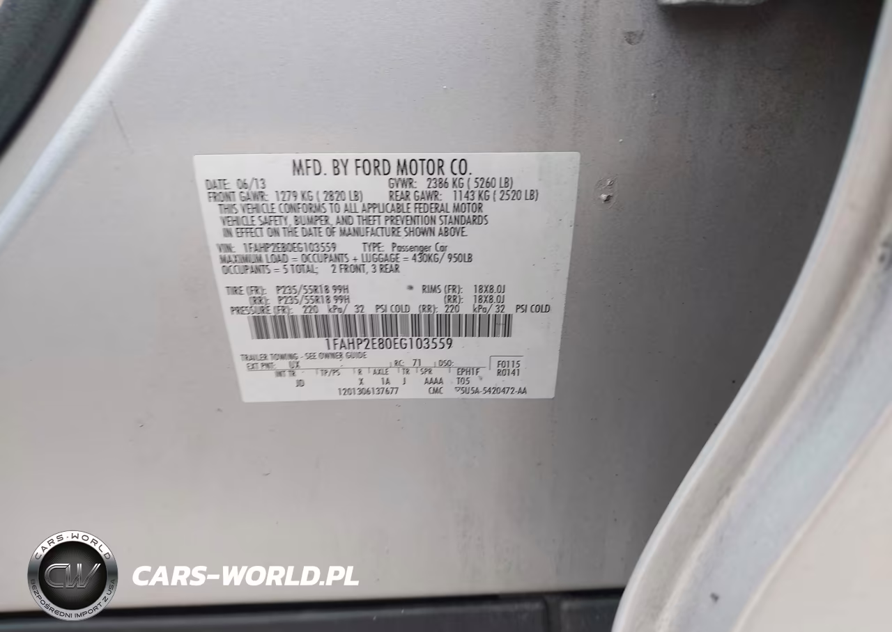 2014 Ford Taurus Sel VIN:1FAHP2E80EG103559 - 9