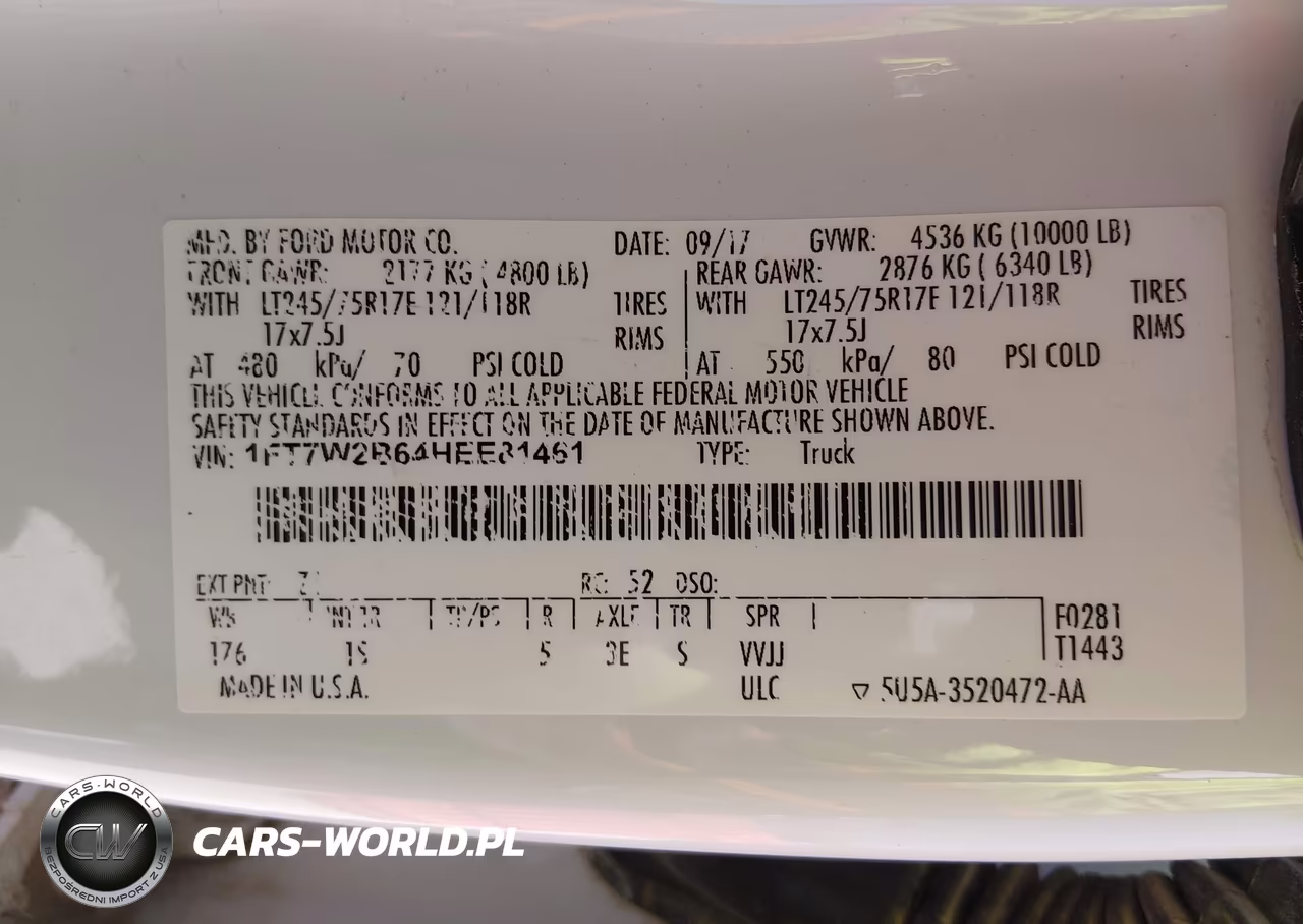 2017 Ford F-250 Xl VIN:1FT7W2B64HEE81461 - 9