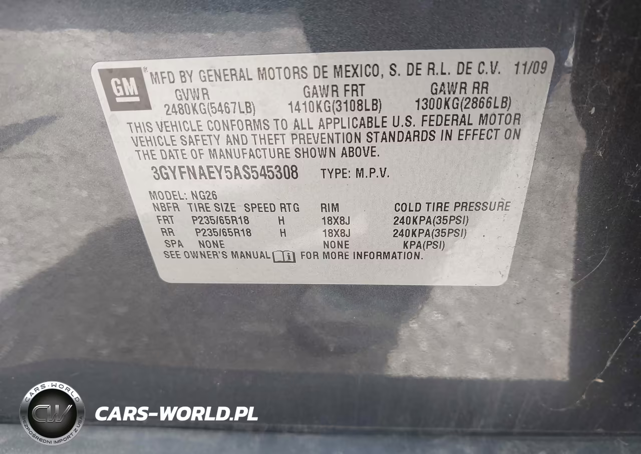 2010 Cadillac Srx Luxury Collection VIN:3GYFNAEY5AS545308 - 9