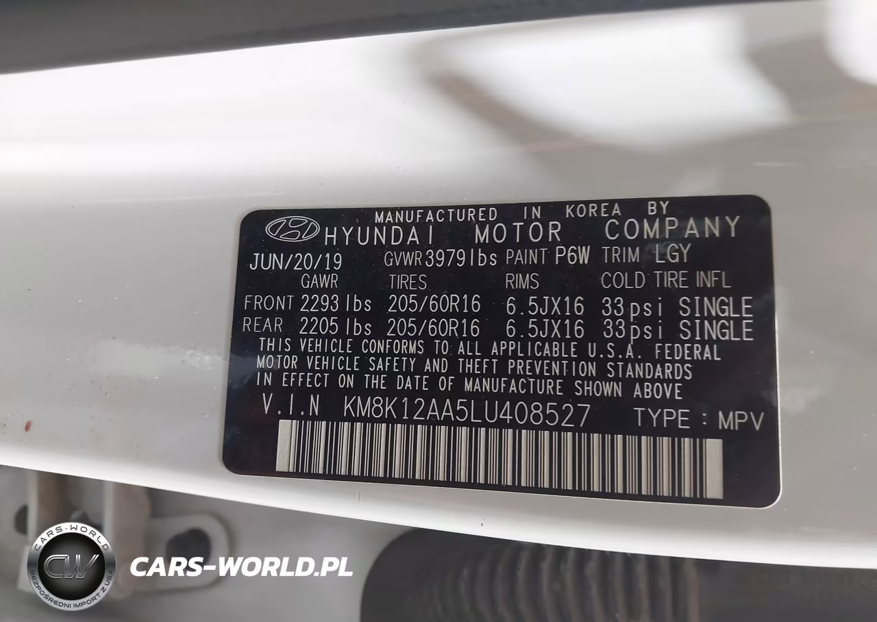 2020 Hyundai Kona Se VIN:KM8K12AA5LU408527 - 9