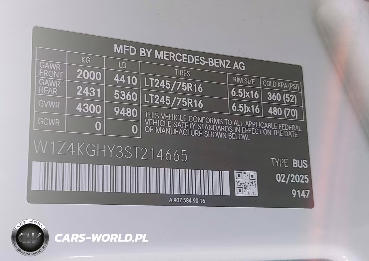 2025 Mercedes-Benz Sprinter 2500 High Roof 4-Cyl Diesel VIN:W1Z4KGHY3ST214665 - 9