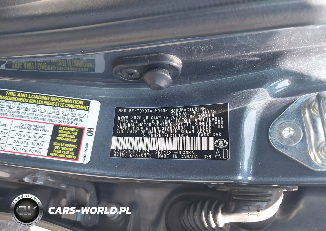 2015 Toyota Corolla S Plus VIN:2T1BURHE7FC401853 - 9