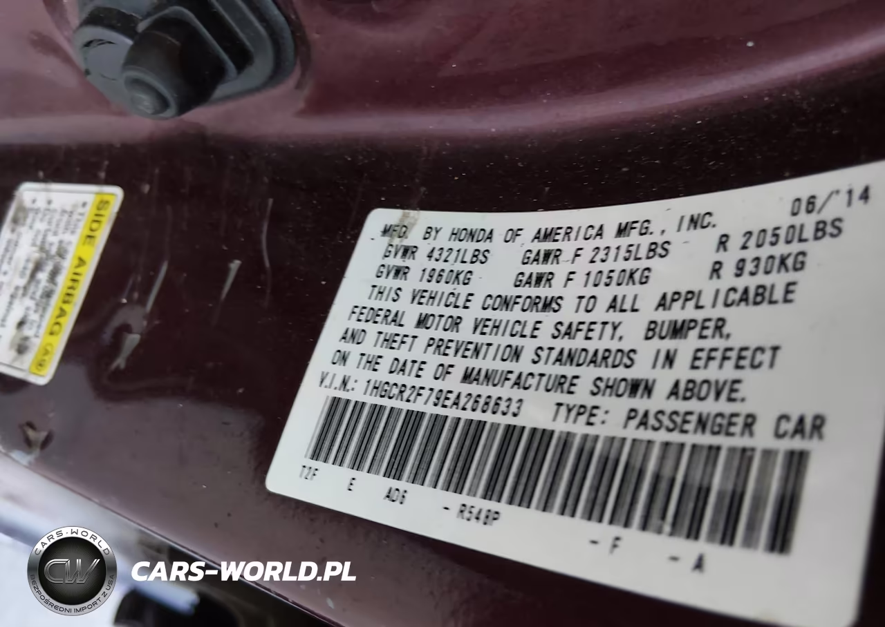 2014 Honda Accord Ex VIN:1HGCR2F79EA268633 - 9