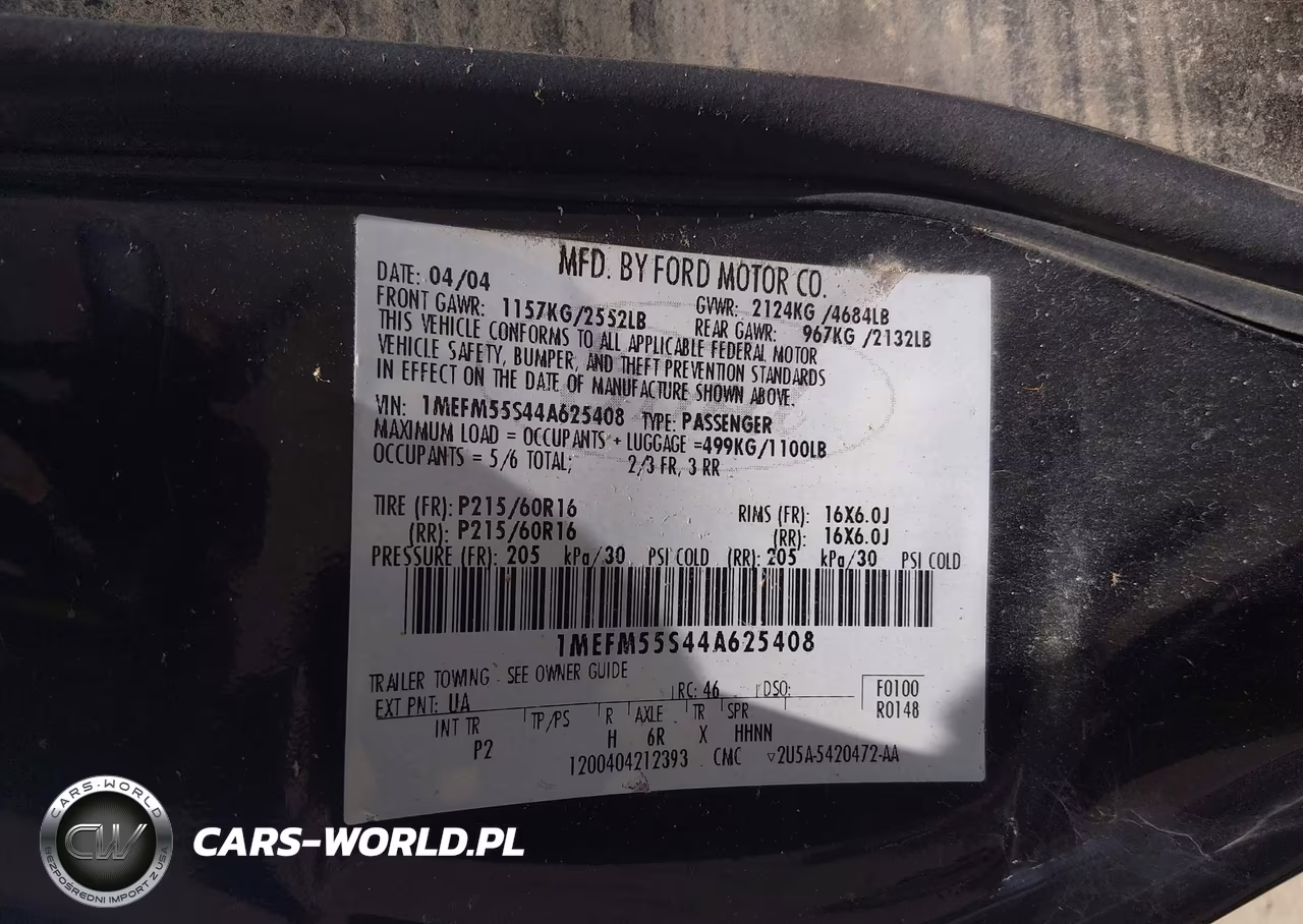 2004 Mercury Sable Ls Premium VIN:1MEFM55S44A625408 - 9