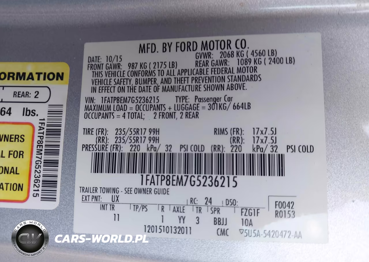 2016 Ford Mustang V6 VIN:1FATP8EM7G5236215 - 9