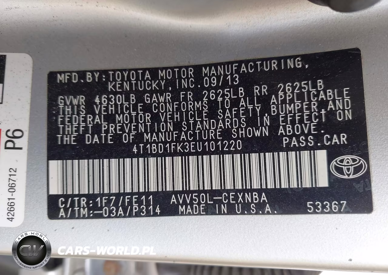 2014 Toyota Camry Hybrid Le VIN:4T1BD1FK3EU101220 - 9