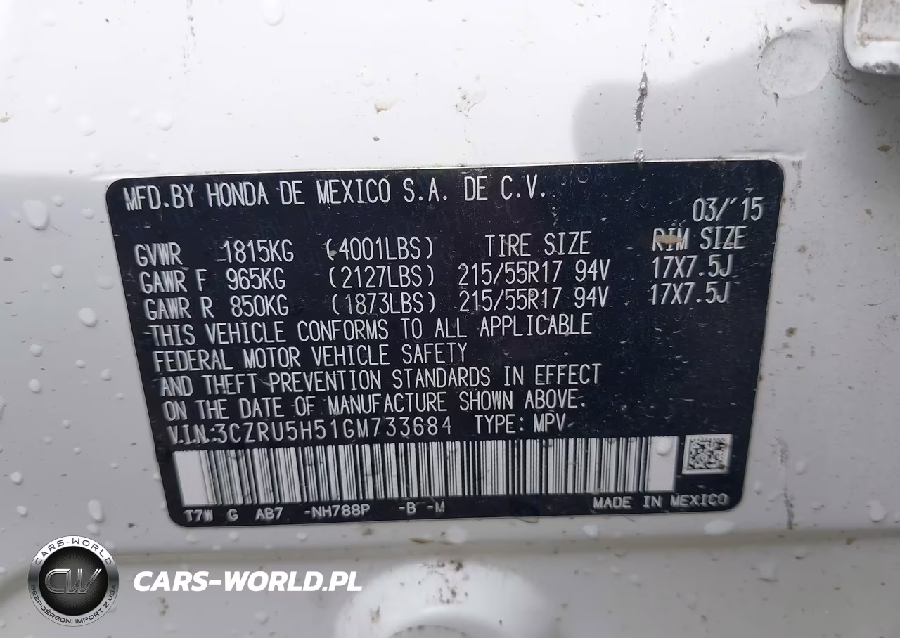 2016 Honda Hr-V Ex VIN:3CZRU5H51GM733684 - 9