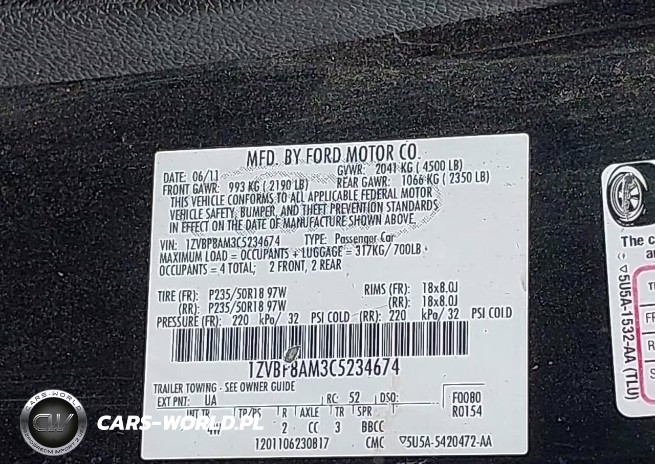 2012 Ford Mustang V6 Premium VIN:1ZVBP8AM3C5234674 - 9