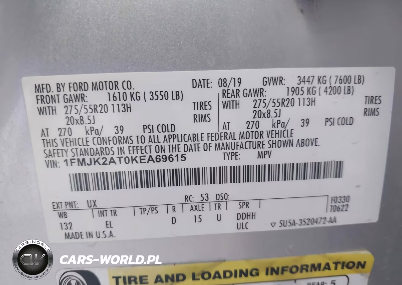 2019 Ford Expedition Max Limited VIN:1FMJK2AT0KEA69615 - 9