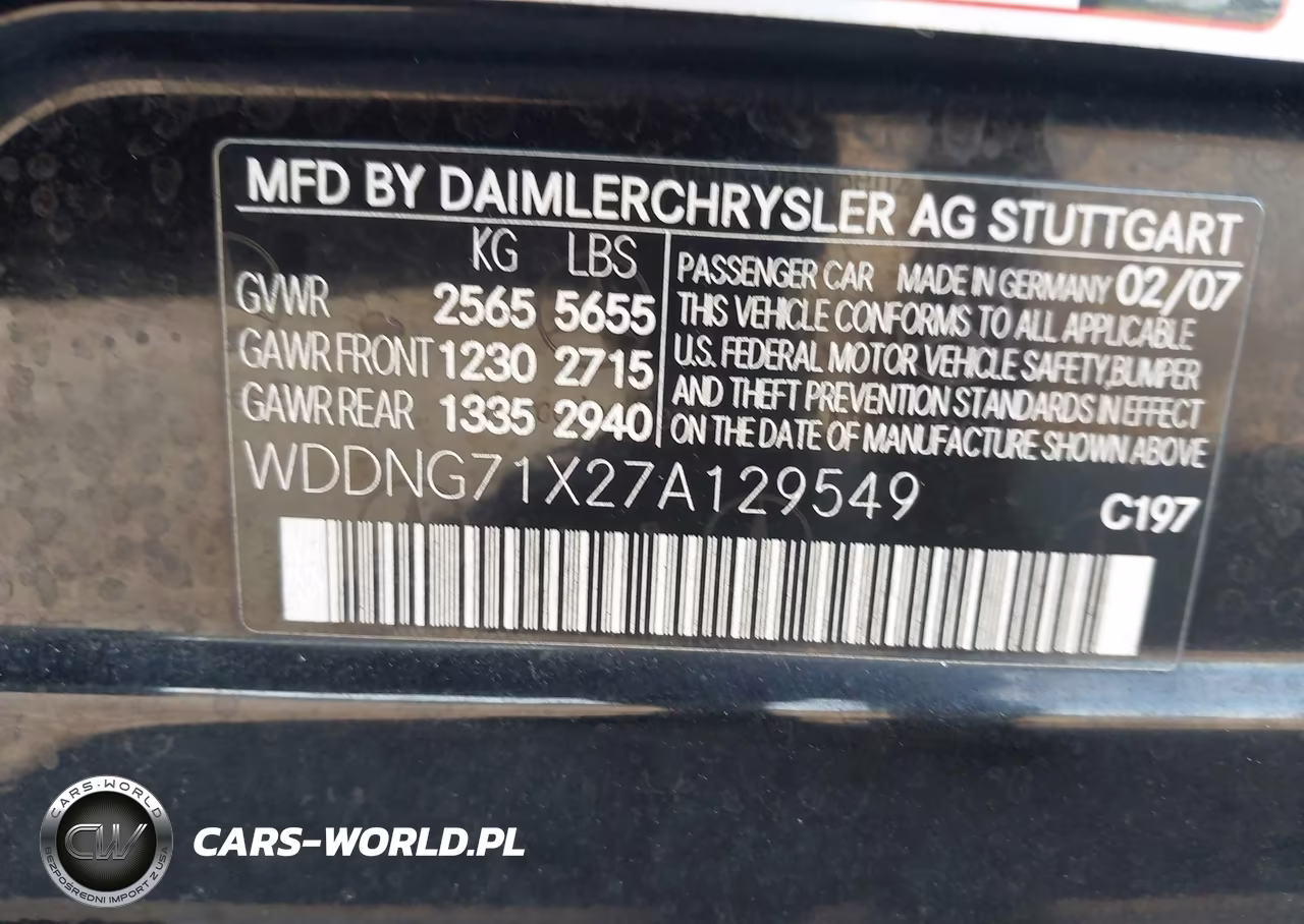 2007 Mercedes-Benz S 550 VIN:WDDNG71X27A129549 - 9