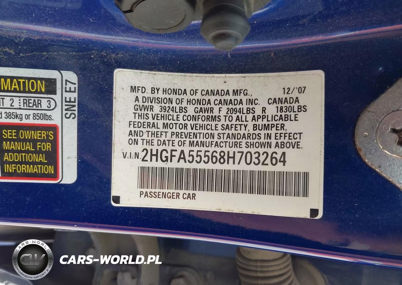 2008 Honda Civic Si-Si Mugen VIN:2HGFA55568H703264 - 9